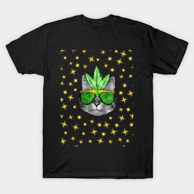 Mardi Gras Cat T-Shirt by Purrfect